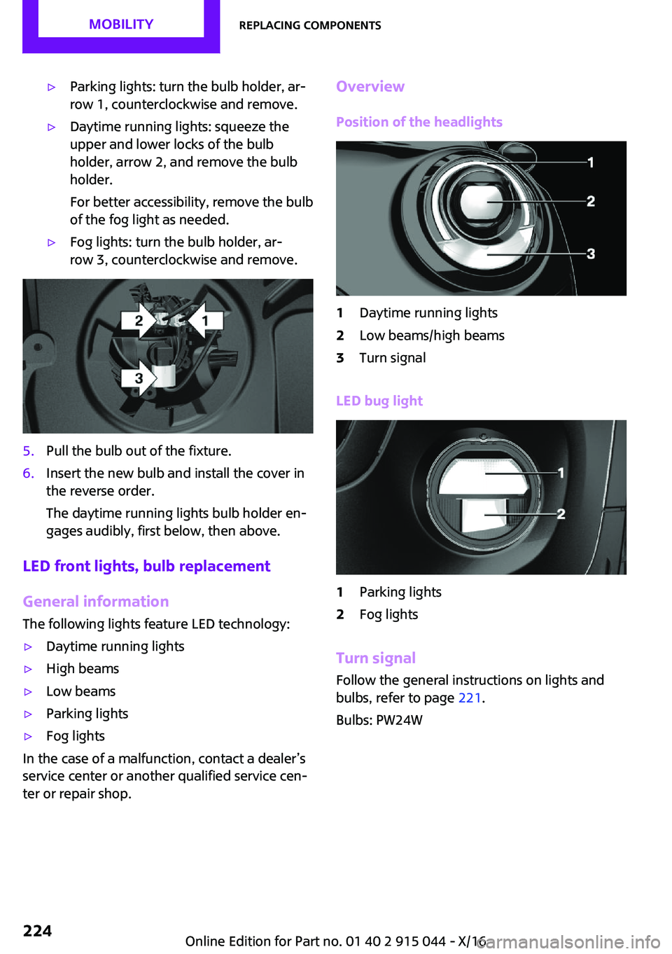 MINI COOPER 2017  Owners Manual '