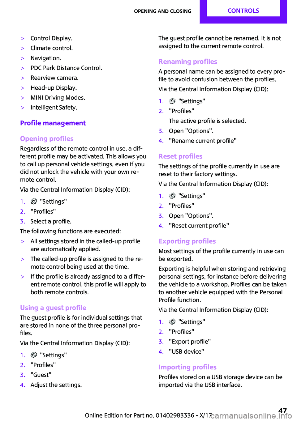 MINI COOPER 2018 Service Manual '