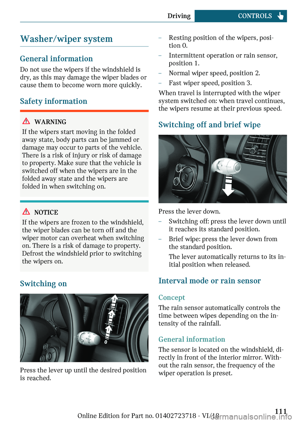 MINI COOPER 2019  Owners Manual �W�