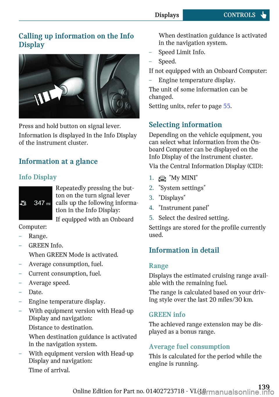 MINI COOPER 2019  Owners Manual �C�