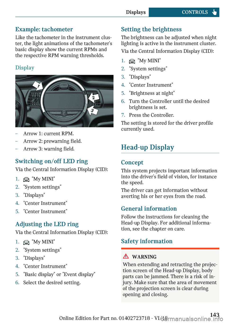 MINI COOPER 2019  Owners Manual �C�
