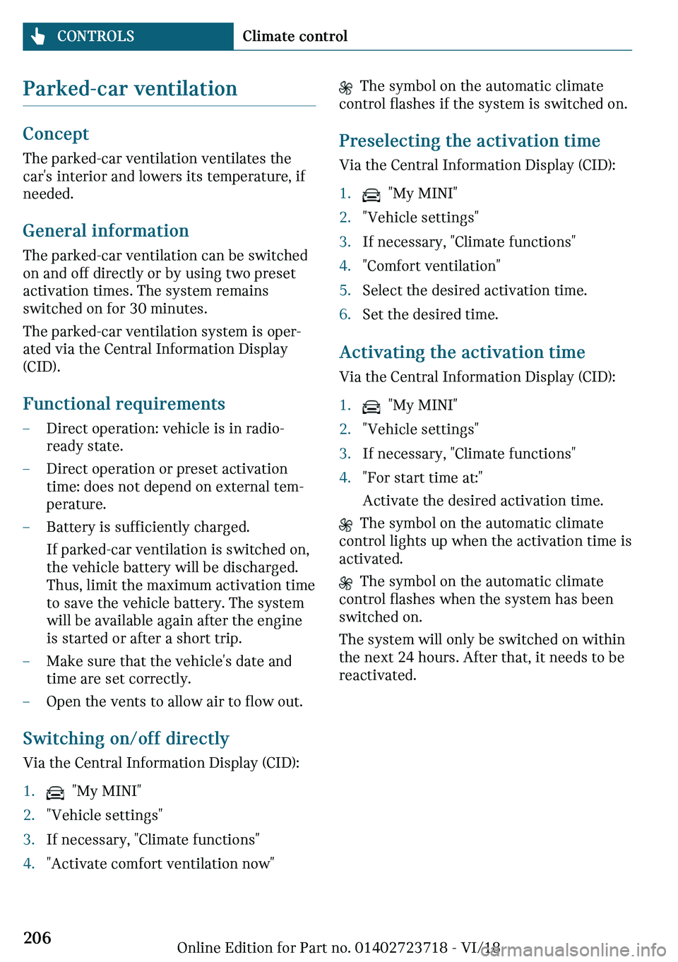 MINI COOPER 2019  Owners Manual �\�