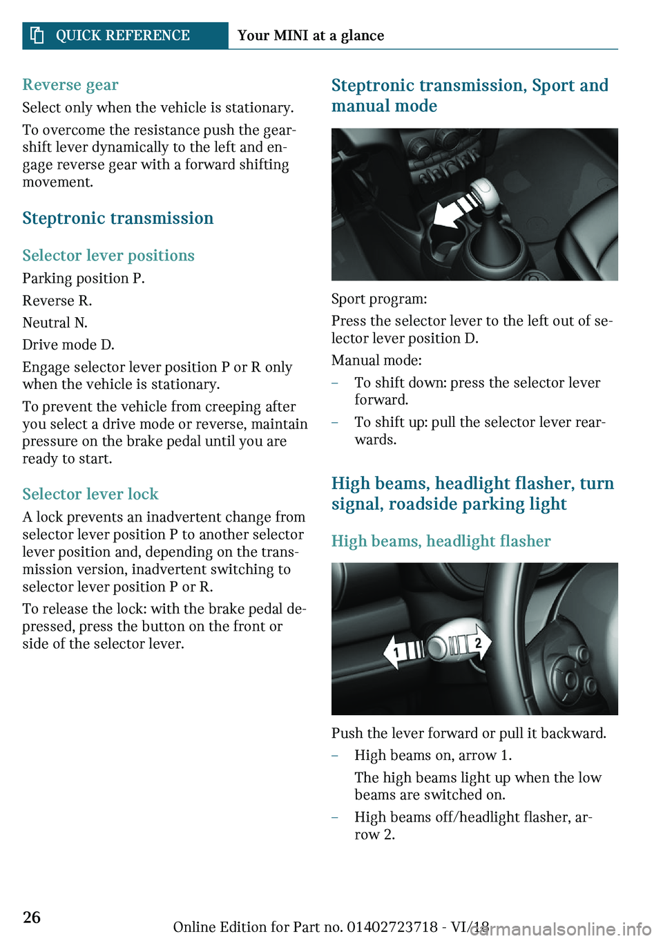 MINI COOPER 2019 Owners Manual �`�