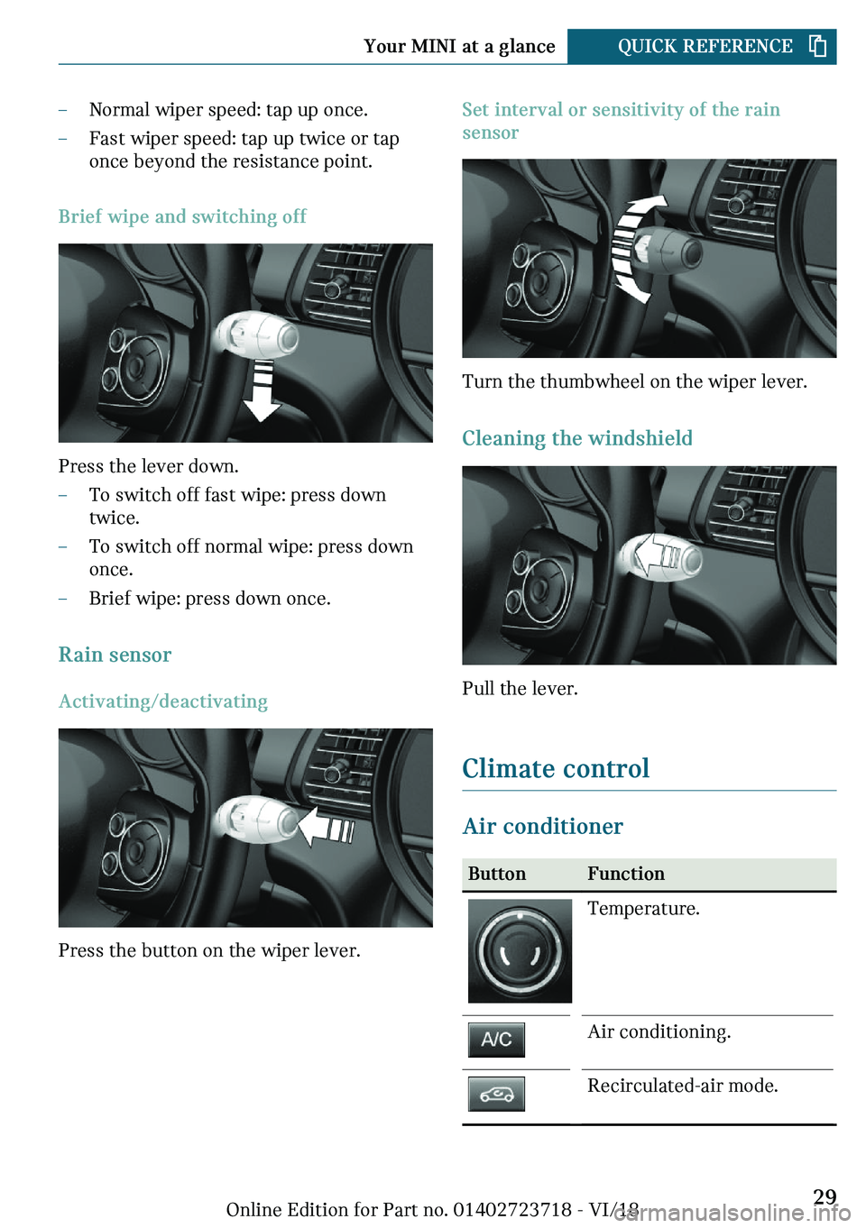 MINI COOPER 2019 Owners Manual 