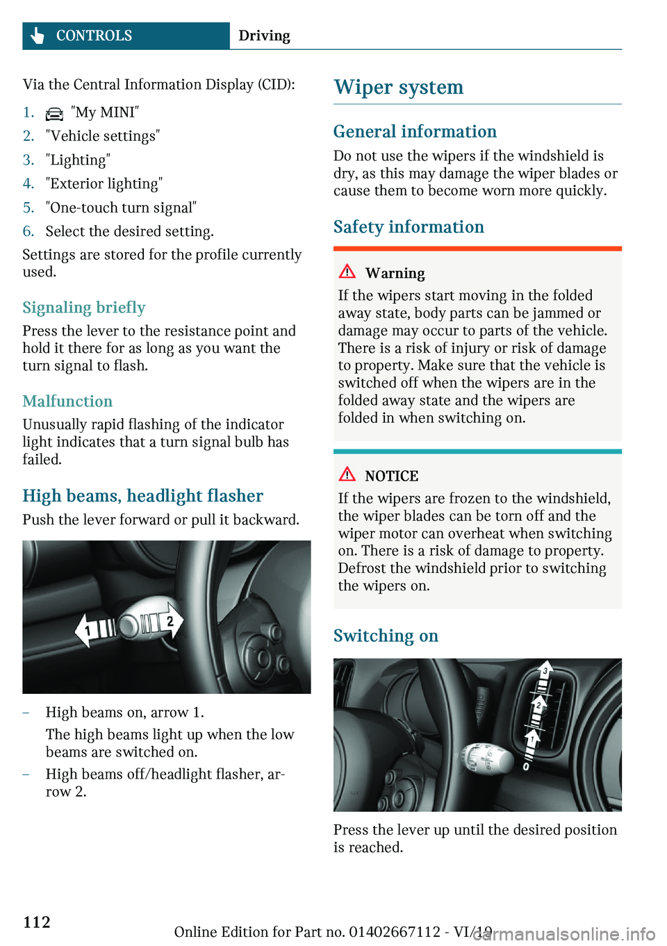 MINI COOPER 2020  Owners Manual �V�