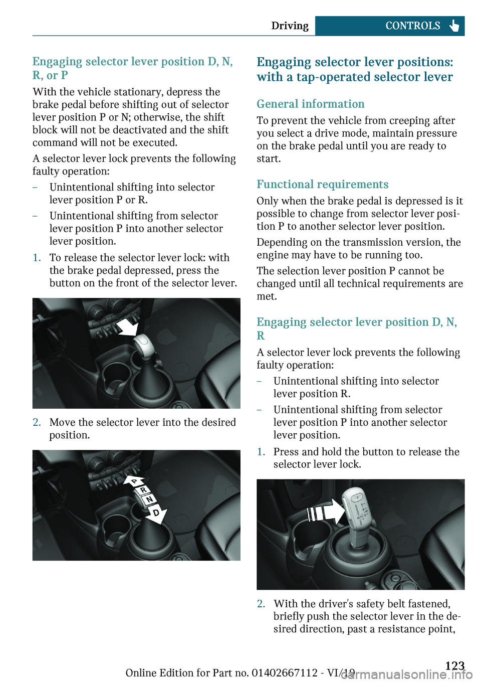 MINI COOPER 2020  Owners Manual ��n�g�