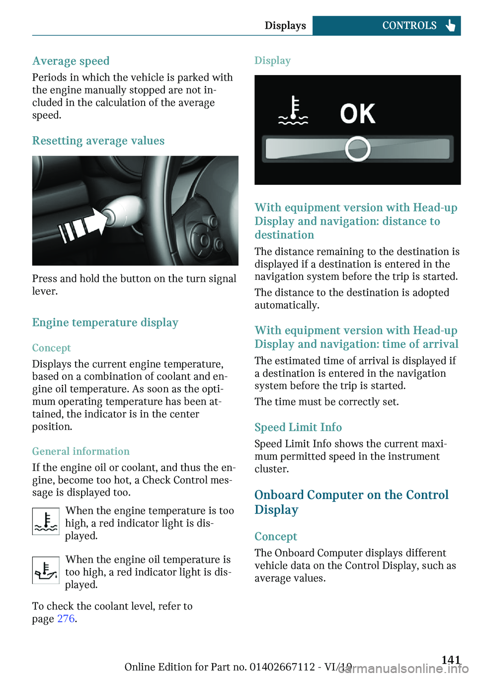 MINI COOPER 2020  Owners Manual �	�