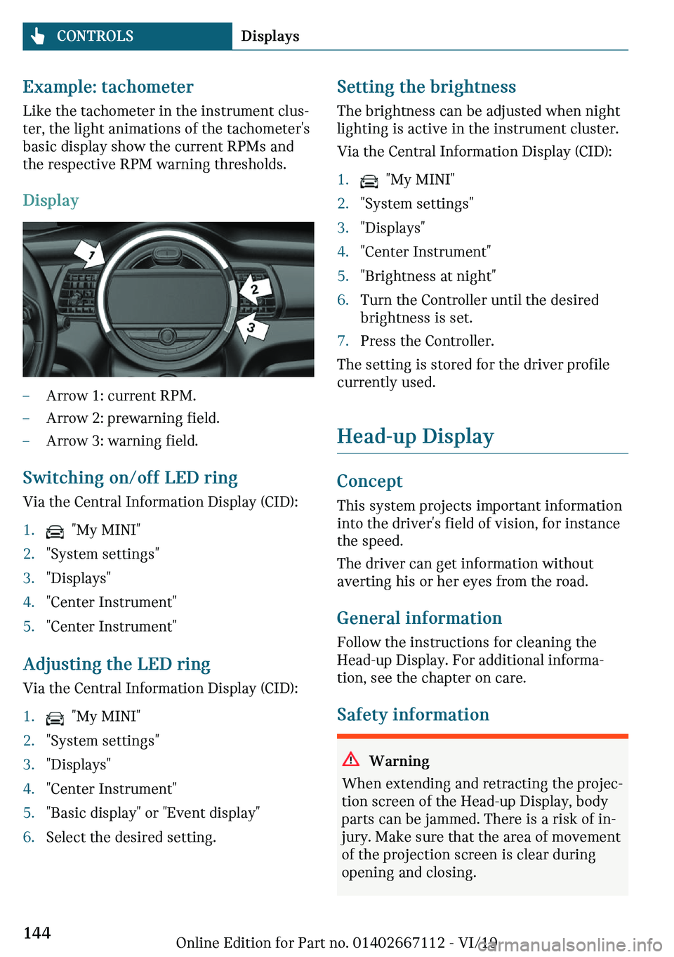 MINI COOPER 2020  Owners Manual �C�