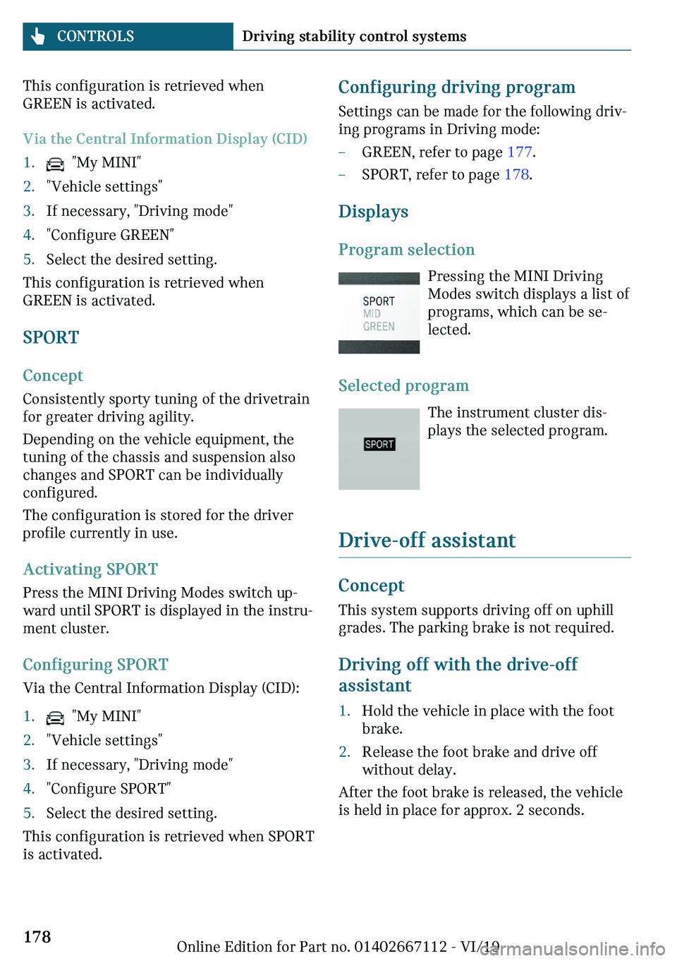 MINI COOPER 2020  Owners Manual �m�