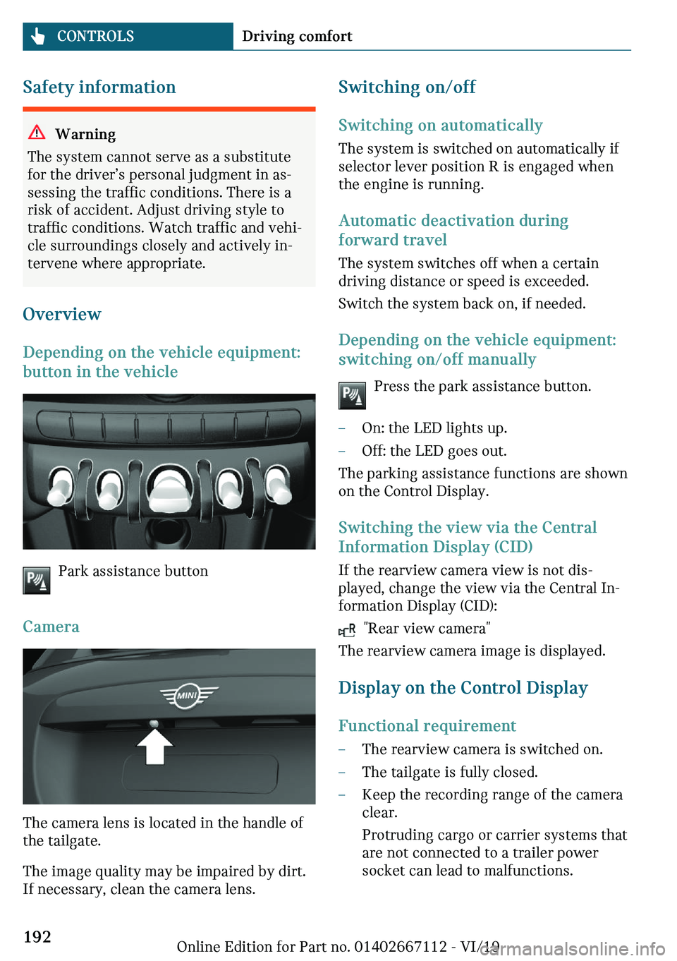 MINI COOPER 2020  Owners Manual �d�