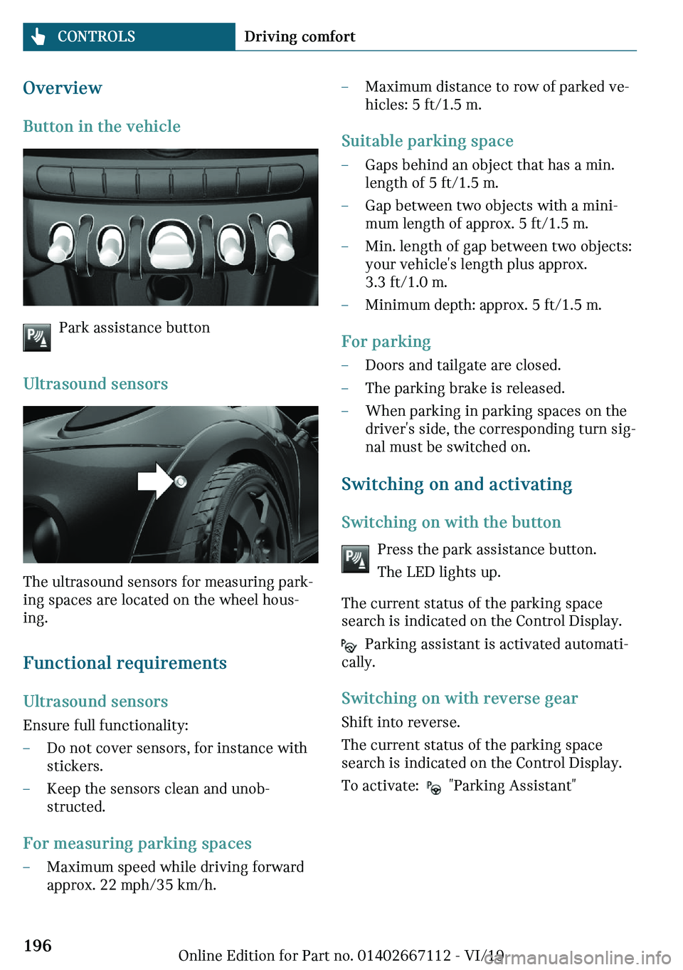 MINI COOPER 2020  Owners Manual �O	�
