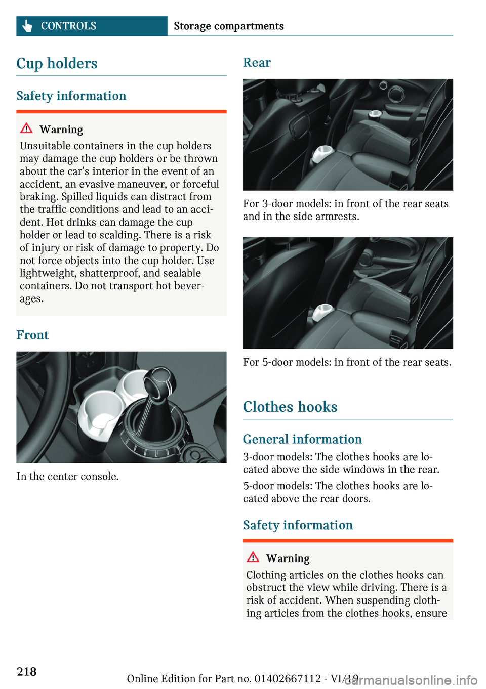 MINI COOPER 2020  Owners Manual �C�