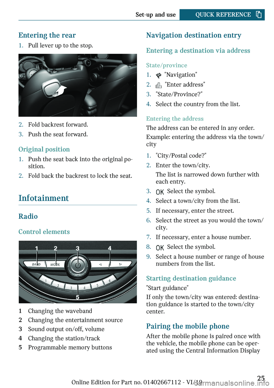 MINI COOPER 2020 Owners Manual ��n�