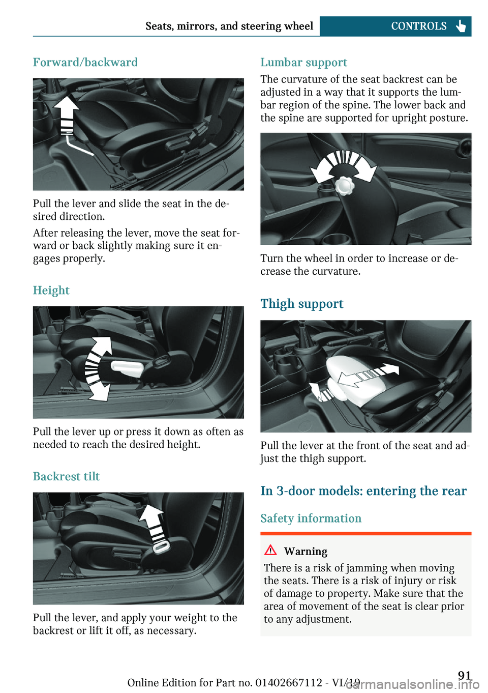 MINI COOPER 2020  Owners Manual �F�