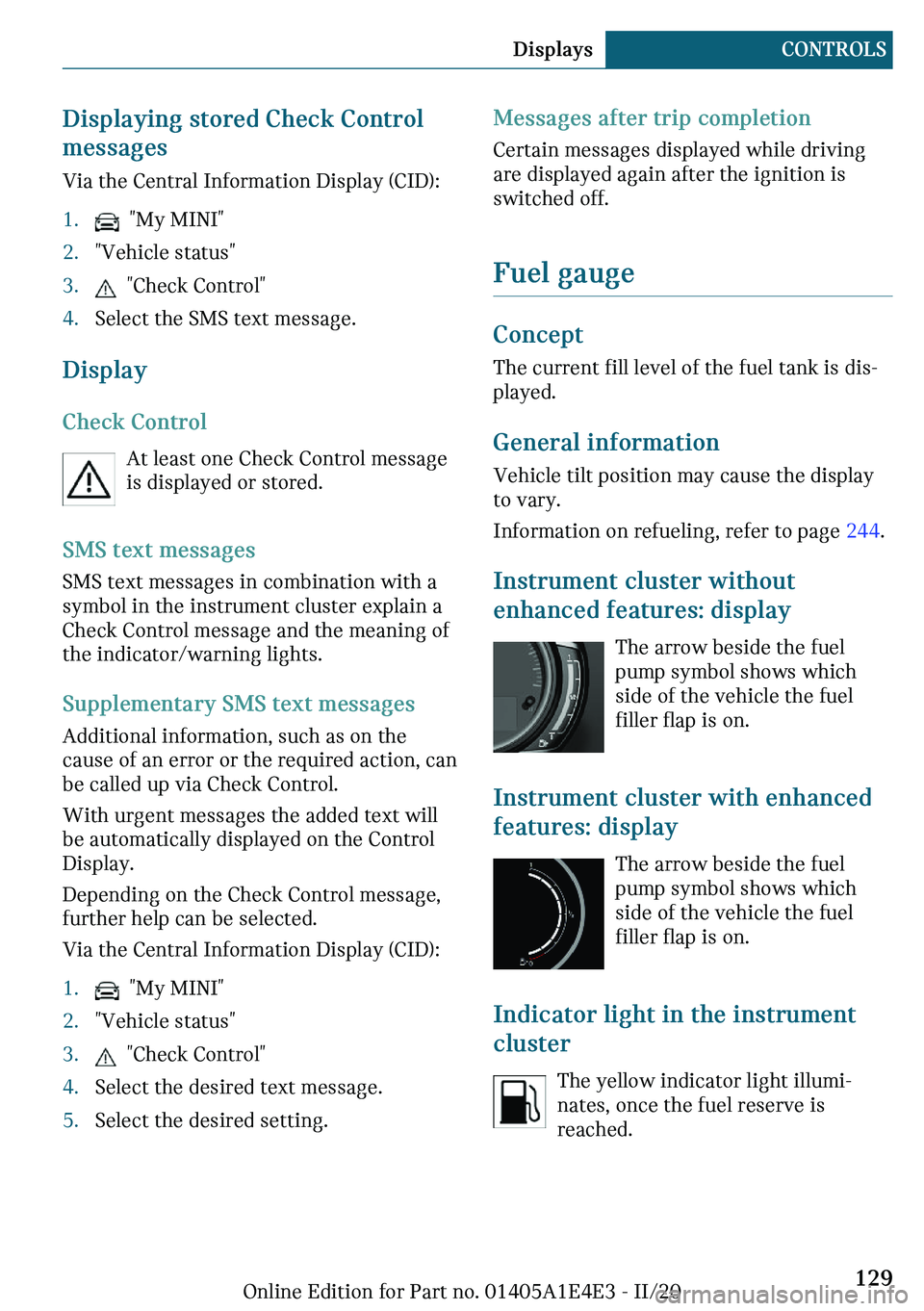 MINI COOPER 2021  Owners Manual ��