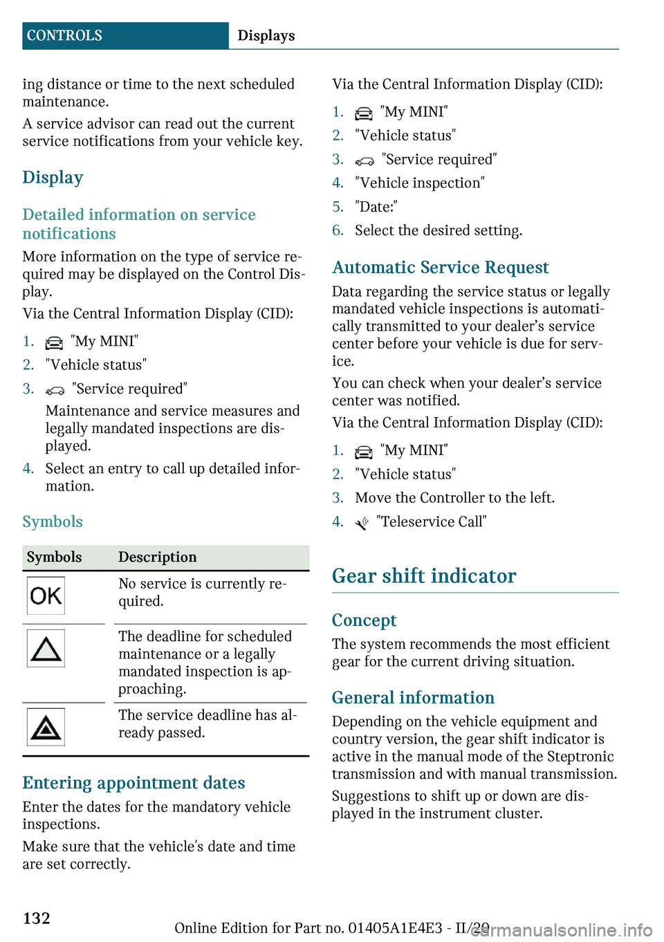 MINI COOPER 2021  Owners Manual �