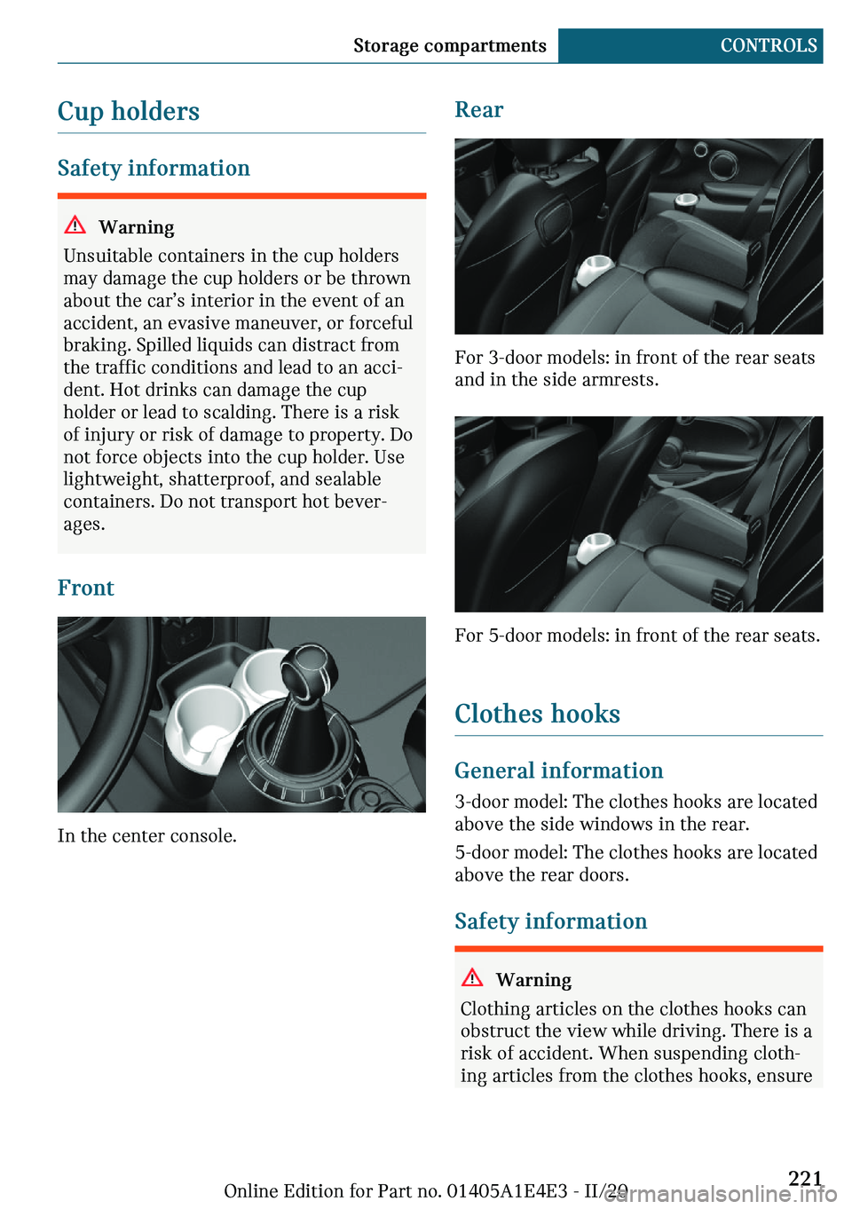 MINI COOPER 2021  Owners Manual �C�