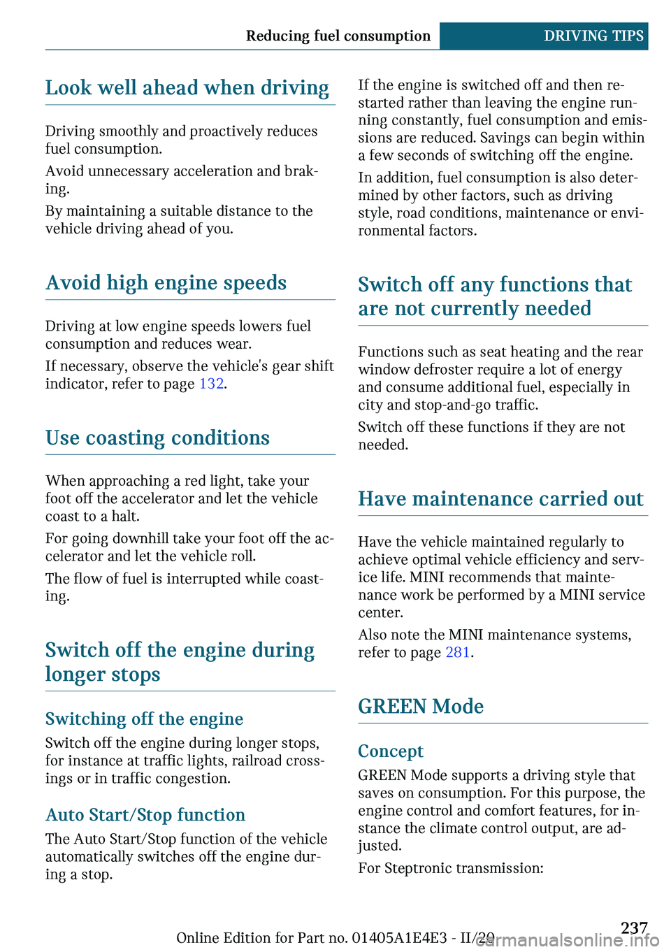 MINI COOPER 2021  Owners Manual �A�