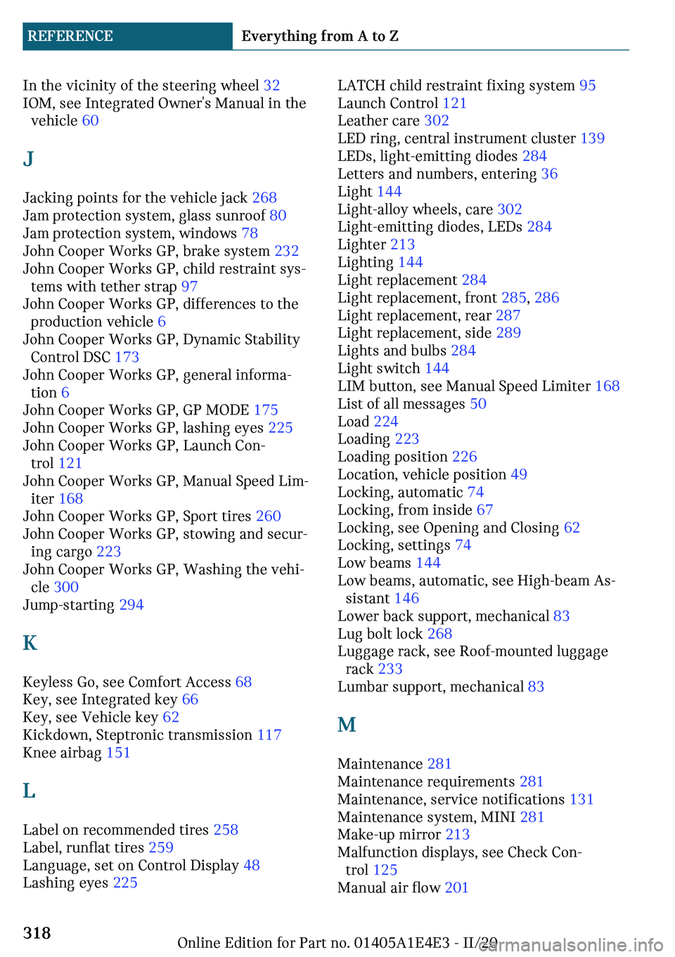 MINI COOPER 2021  Owners Manual �-�n��