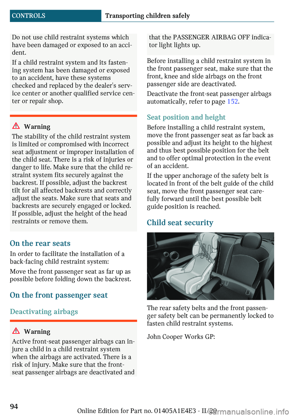 MINI COOPER 2021  Owners Manual ��