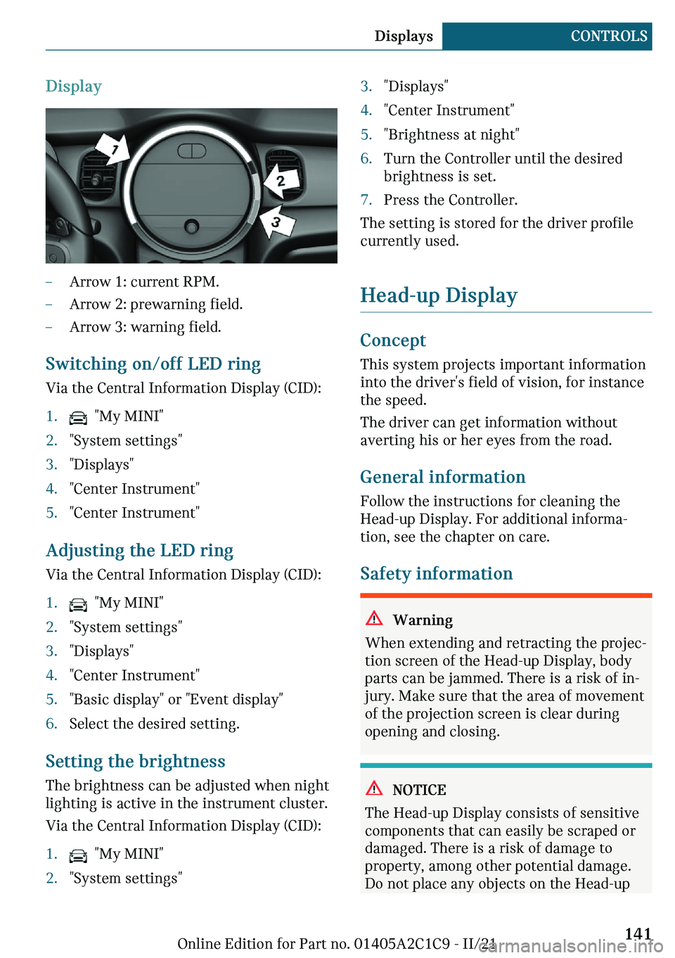 MINI COOPER 2022  Owners Manual ��