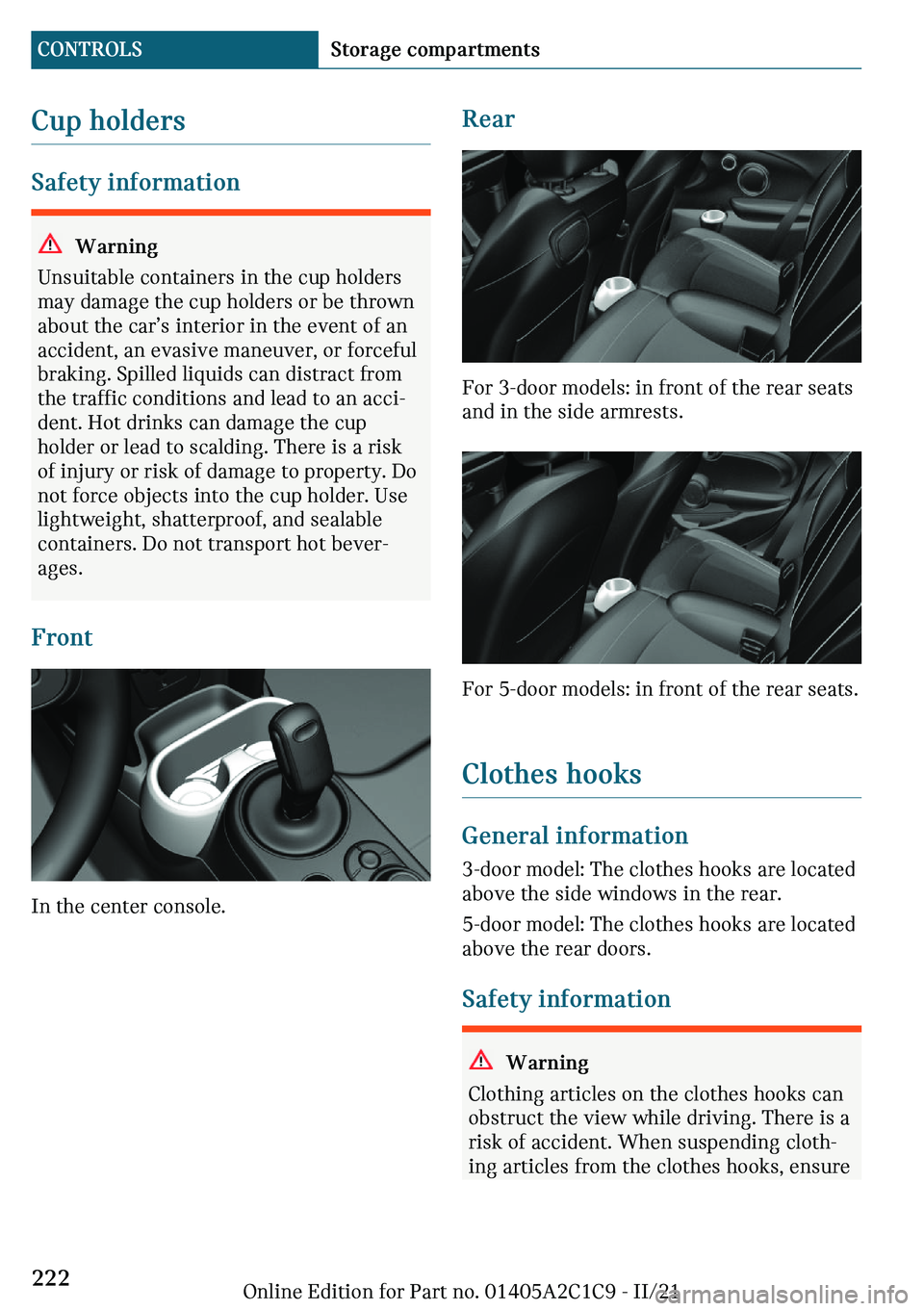 MINI COOPER 2022  Owners Manual �C�