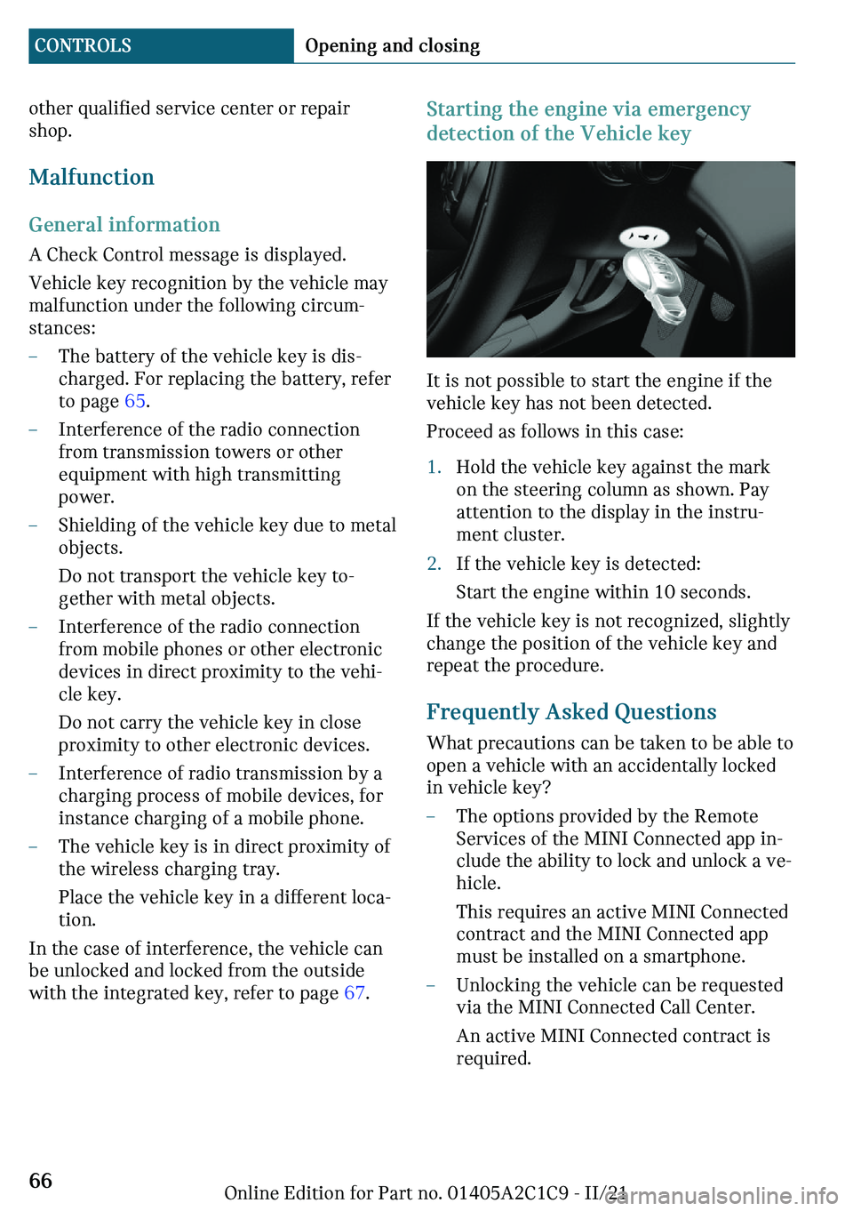 MINI COOPER 2022 Repair Manual �