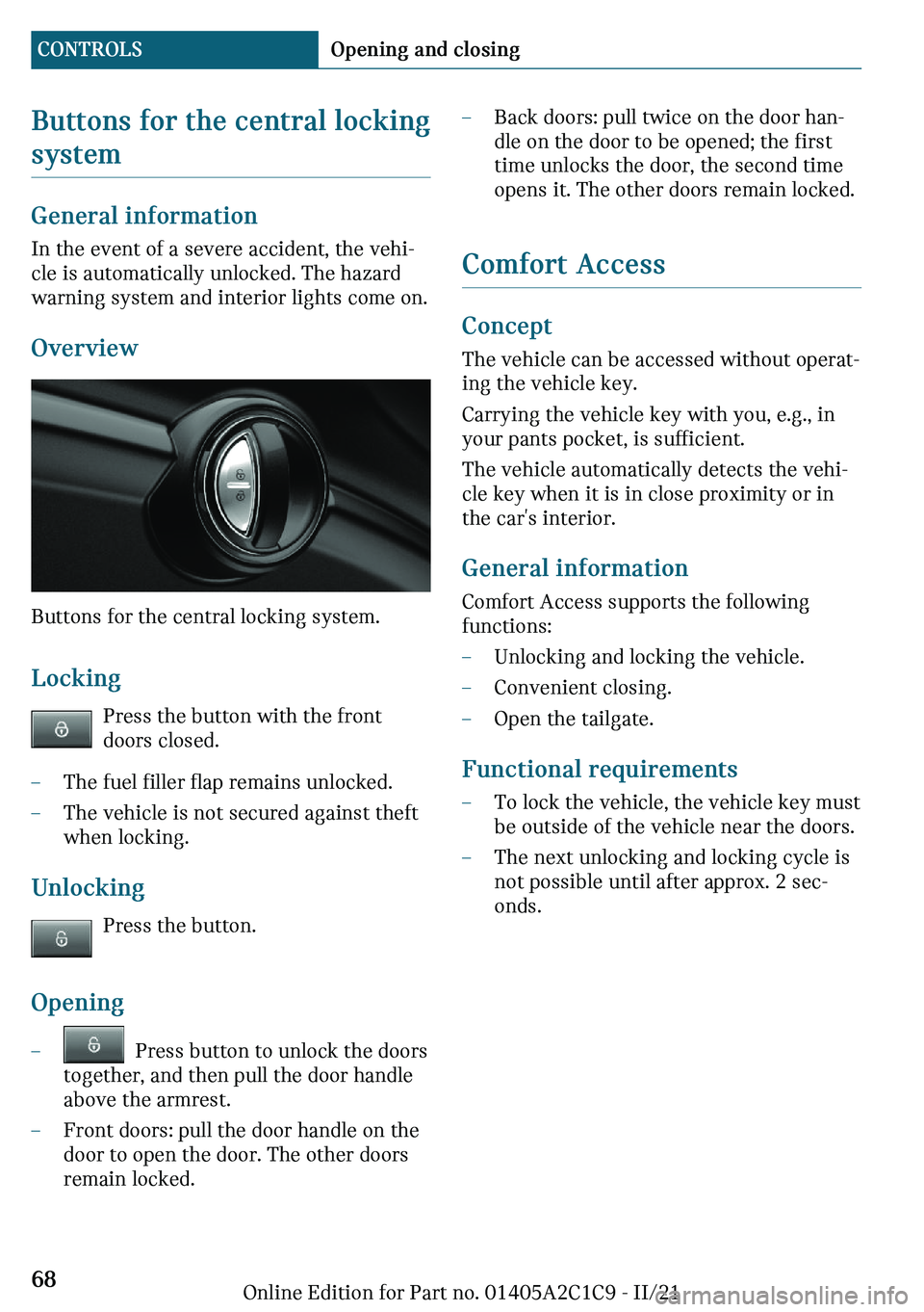 MINI COOPER 2022 Repair Manual �B�