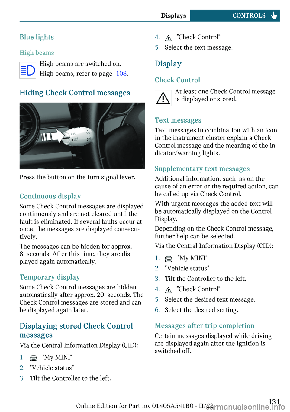 MINI COOPER 2023  Owners Manual �B�