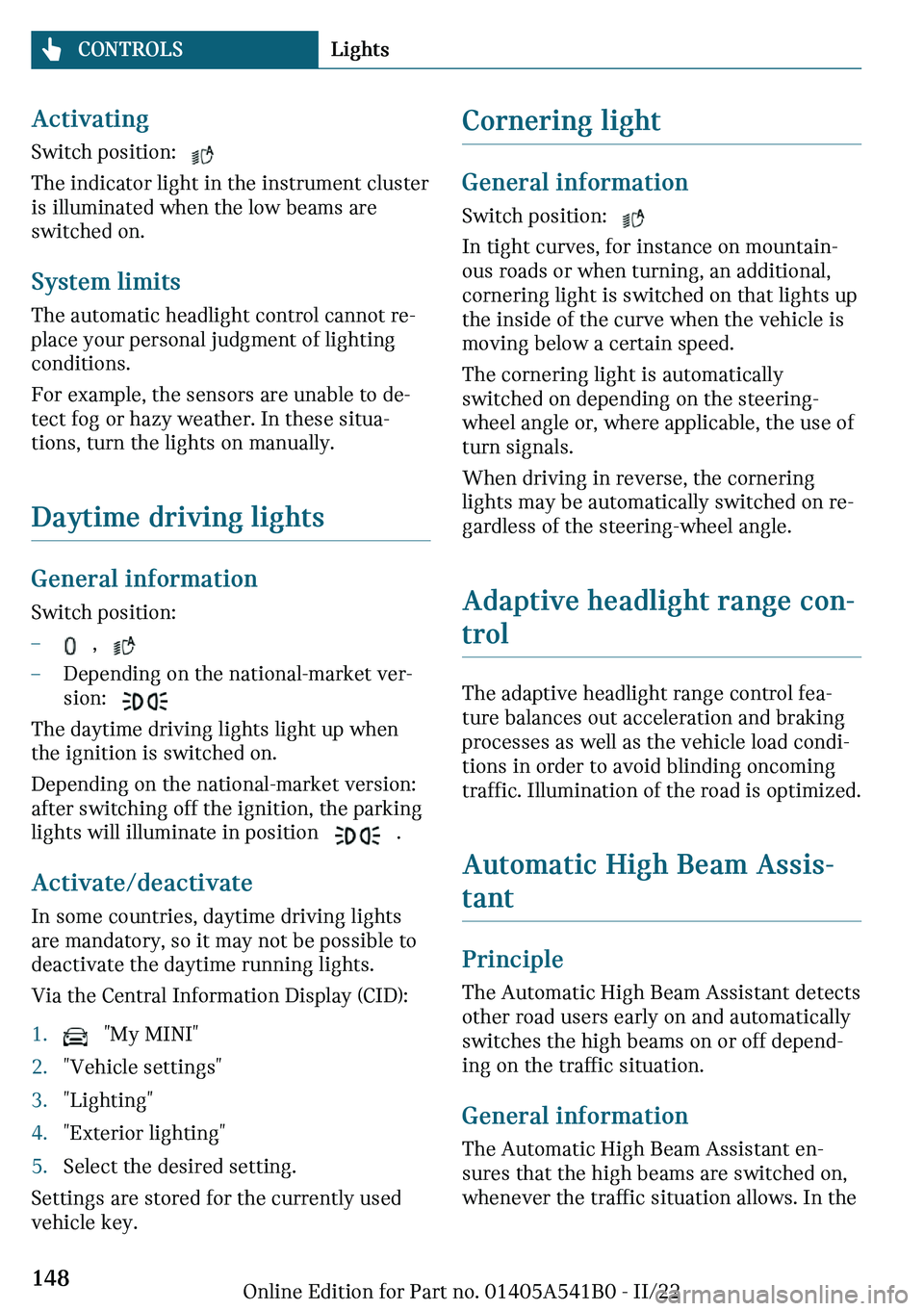MINI COOPER 2023  Owners Manual ��c�