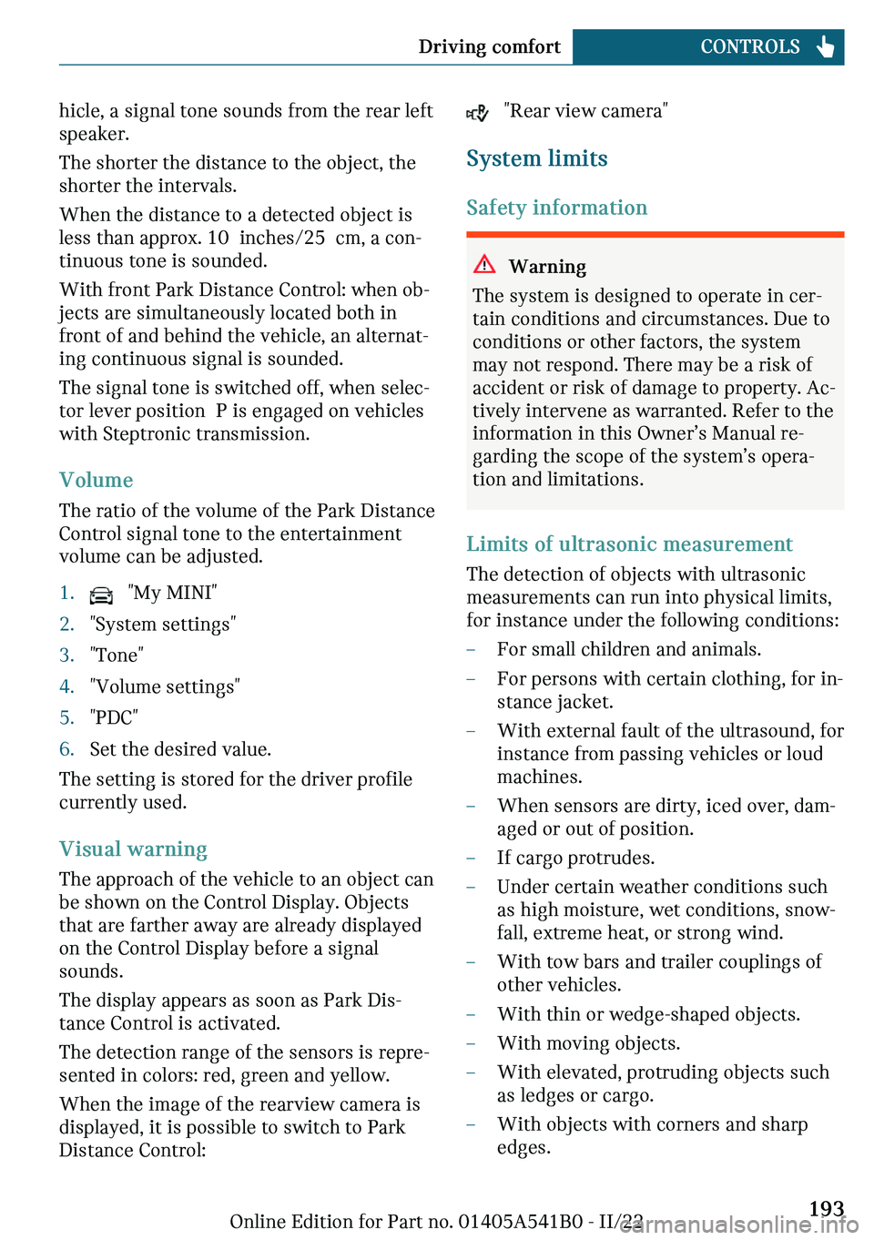MINI COOPER 2023  Owners Manual �