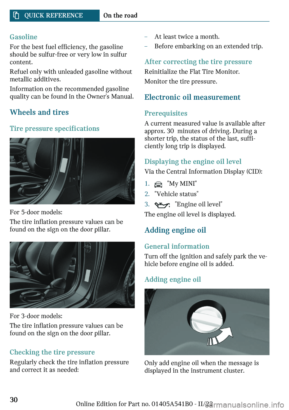 MINI COOPER 2023 Owners Manual �G�
