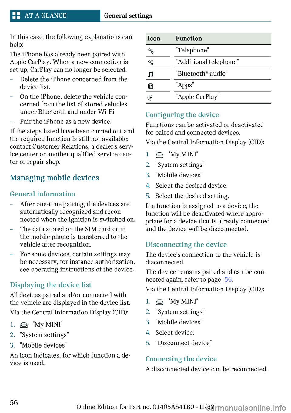 MINI COOPER 2023 Workshop Manual �-�n��