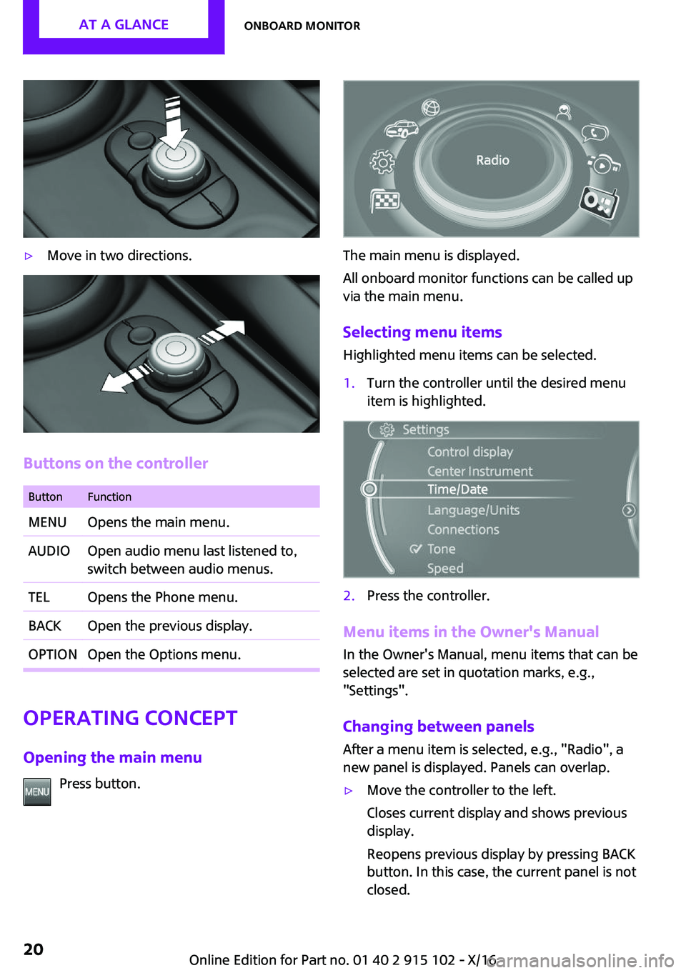 MINI COOPER CONVERTIBLE 2017 User Guide '