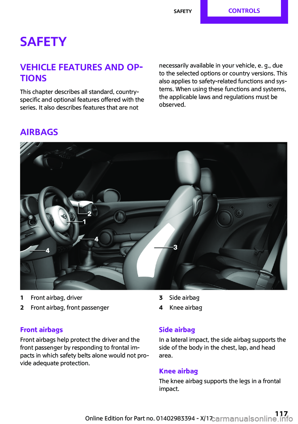 MINI COOPER CONVERTIBLE 2018  Owners Manual �S�a�f�e�t�y�V�e�h�i�c�l�e��f�e�a�t�u�r�e�s��a�n�d��o�p