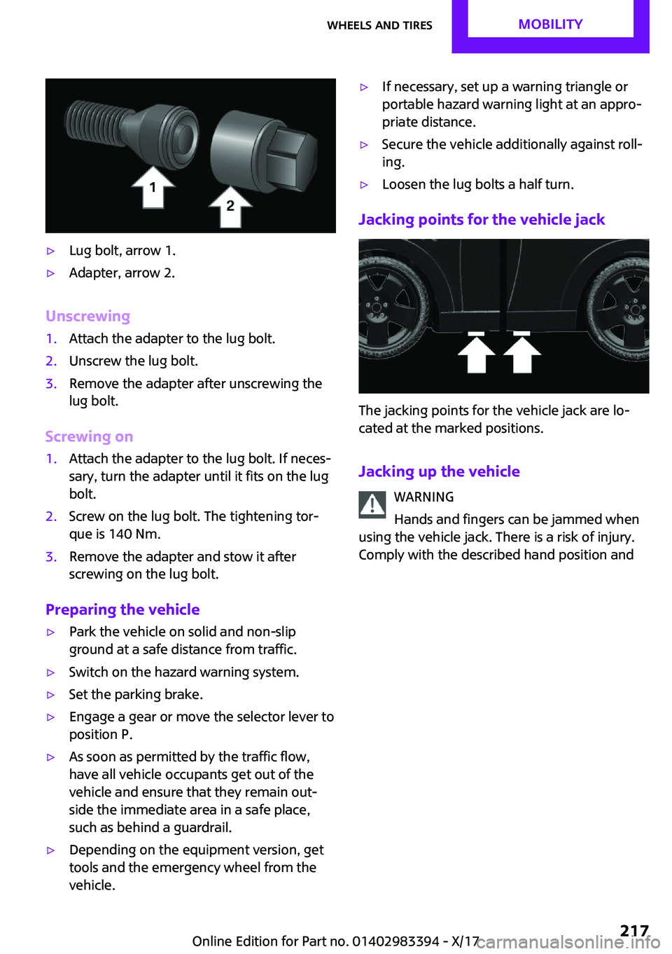 MINI COOPER CONVERTIBLE 2018  Owners Manual '