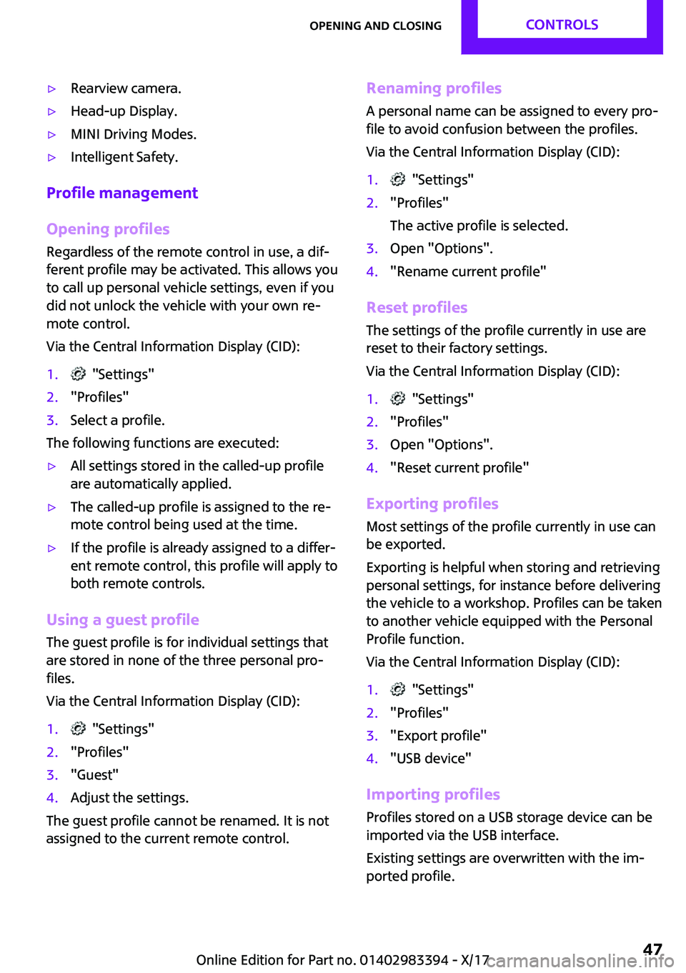 MINI COOPER CONVERTIBLE 2018 Service Manual '