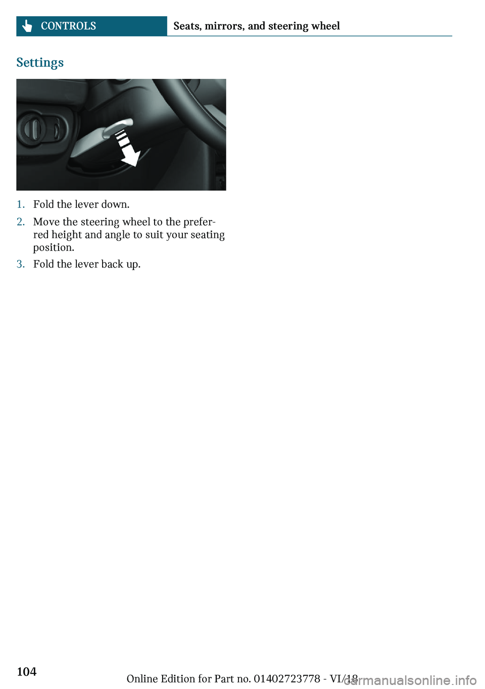 MINI COOPER CONVERTIBLE 2019  Owners Manual �d�