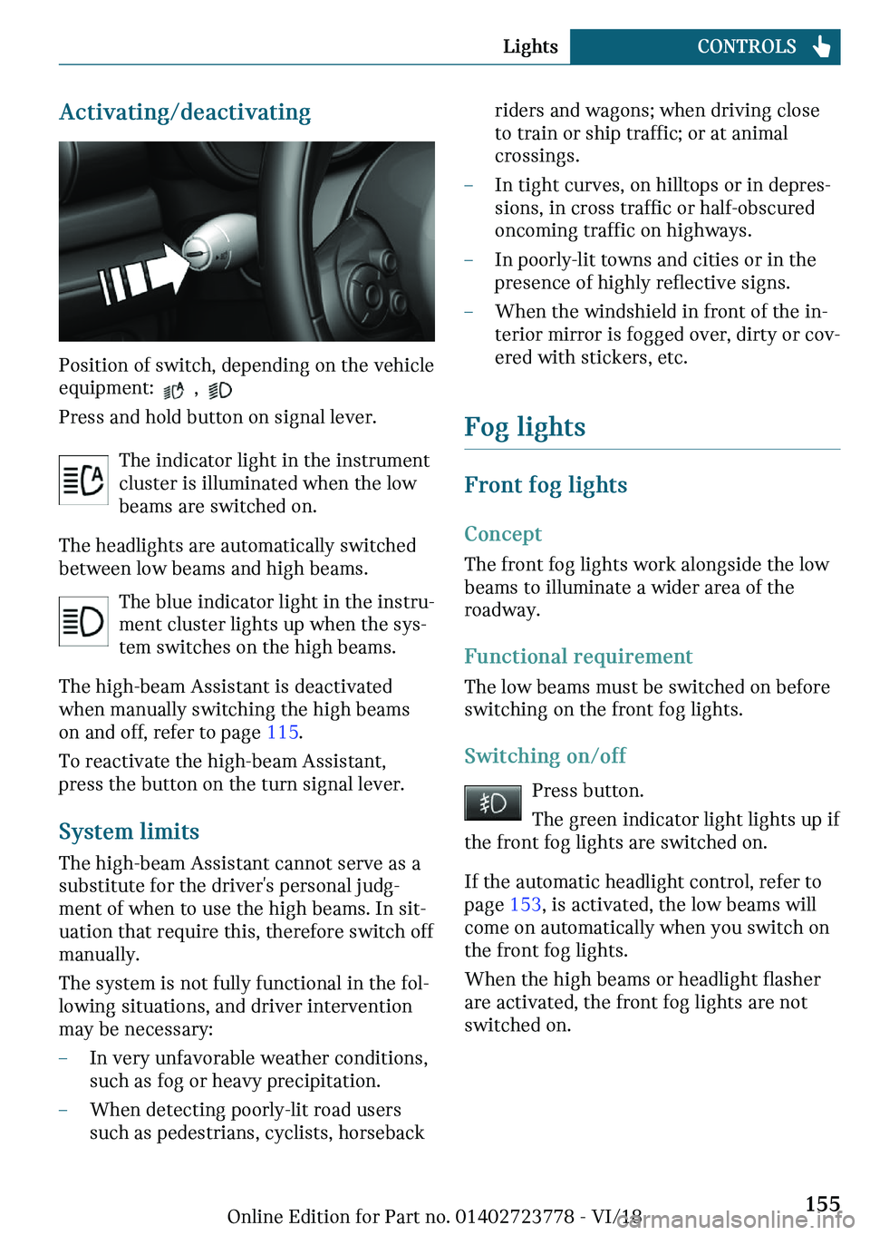 MINI COOPER CONVERTIBLE 2019  Owners Manual ��c�