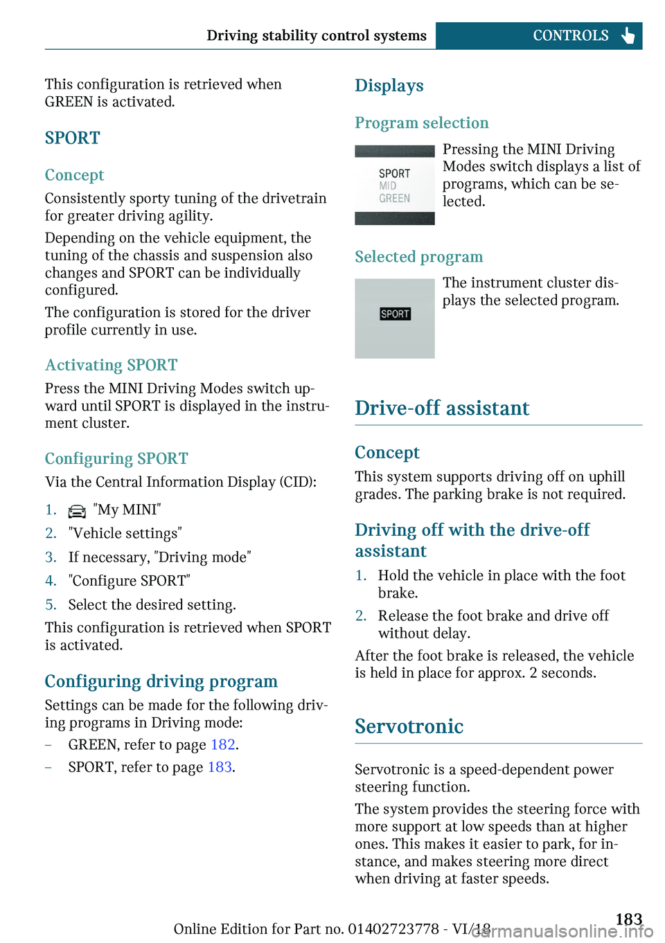 MINI COOPER CONVERTIBLE 2019  Owners Manual �m�