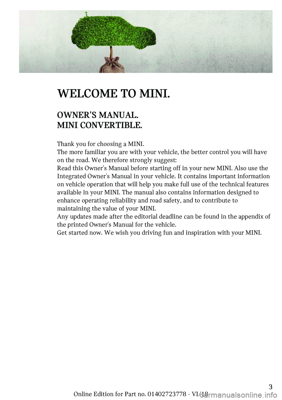 MINI COOPER CONVERTIBLE 2019  Owners Manual �W��A�C�O�M���m�O��M�-�N�-c�O�W�N��`