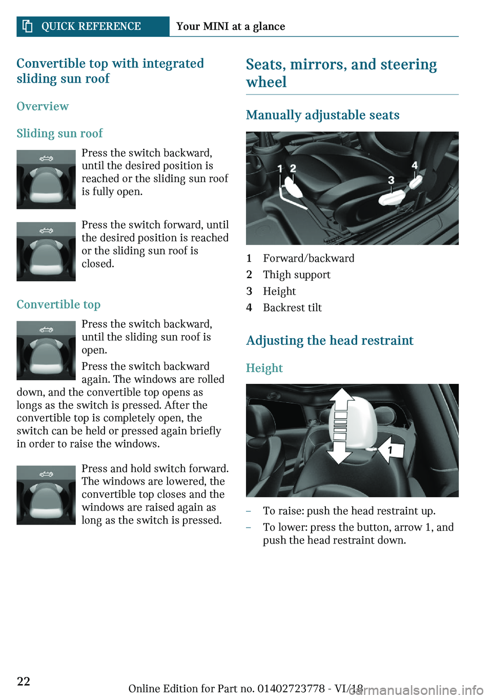 MINI COOPER CONVERTIBLE 2019 Owners Manual �C�