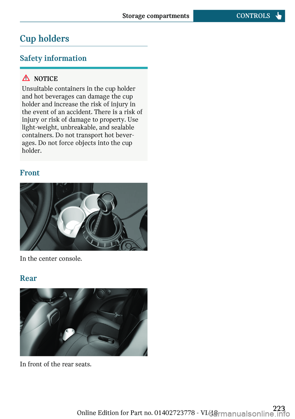 MINI COOPER CONVERTIBLE 2019  Owners Manual �C�