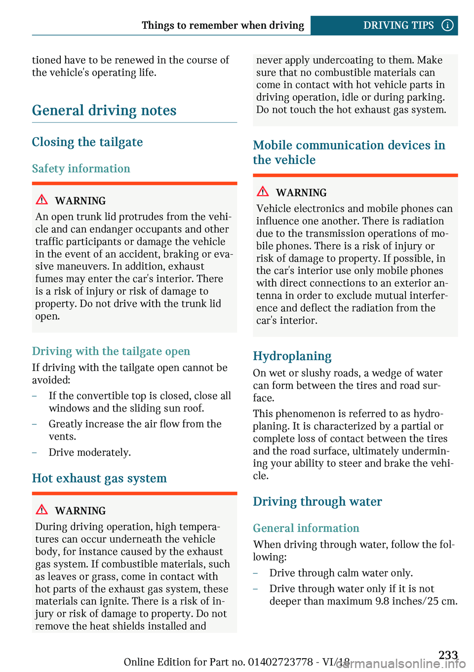 MINI COOPER CONVERTIBLE 2019  Owners Manual �