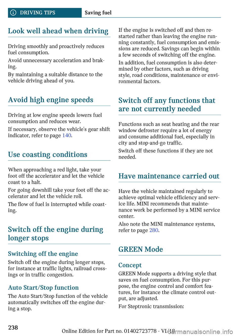 MINI COOPER CONVERTIBLE 2019  Owners Manual �A�