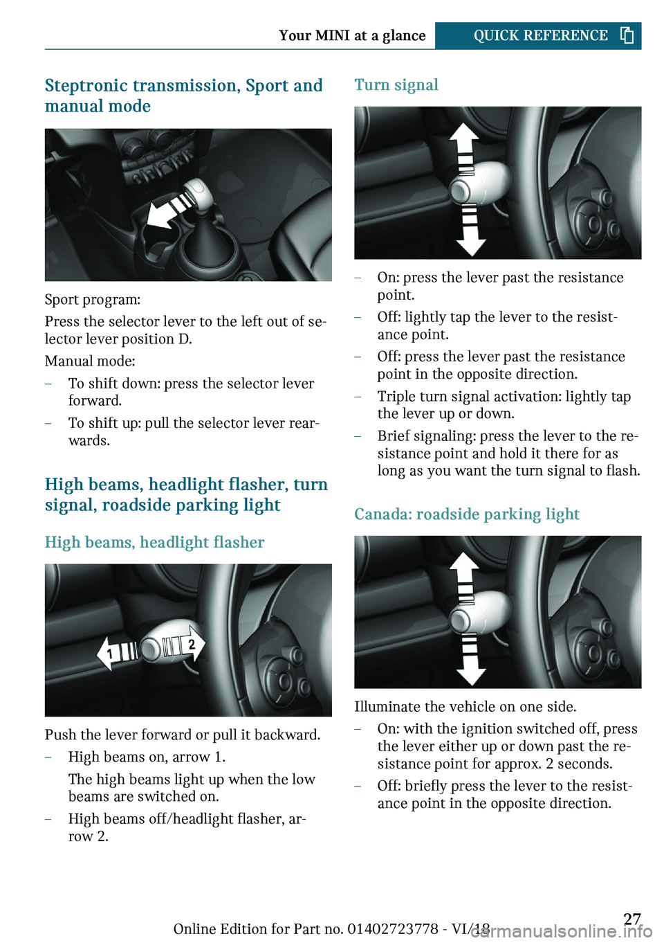 MINI COOPER CONVERTIBLE 2019 Owners Manual �d�