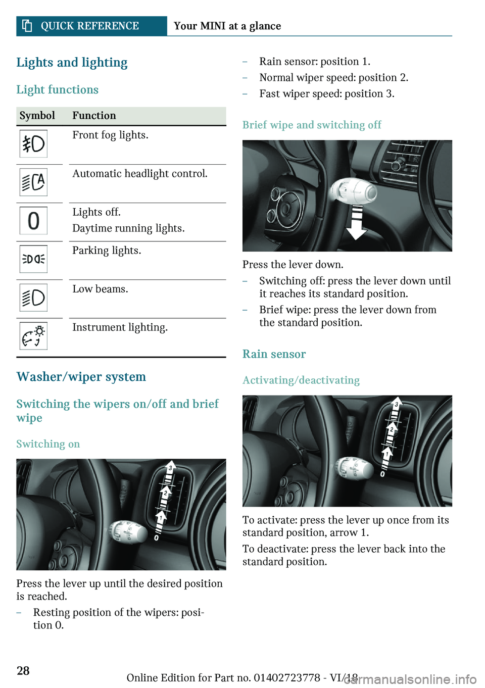 MINI COOPER CONVERTIBLE 2019 Owners Manual �A�