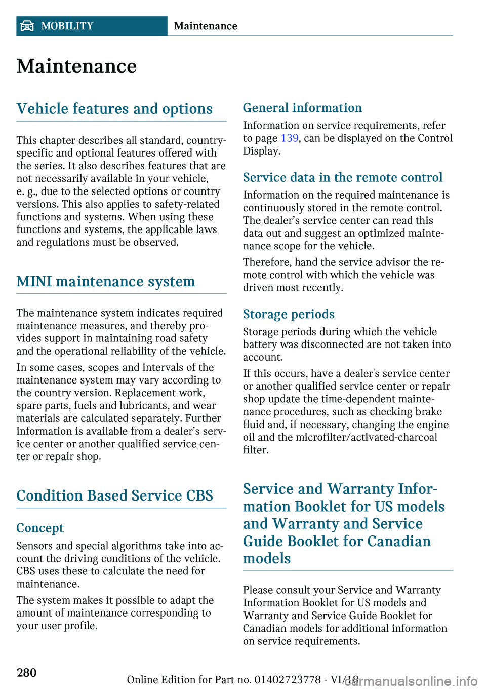 MINI COOPER CONVERTIBLE 2019  Owners Manual �M�