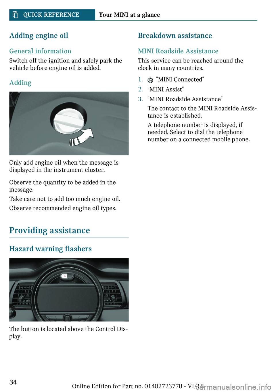 MINI COOPER CONVERTIBLE 2019 Owners Guide ��