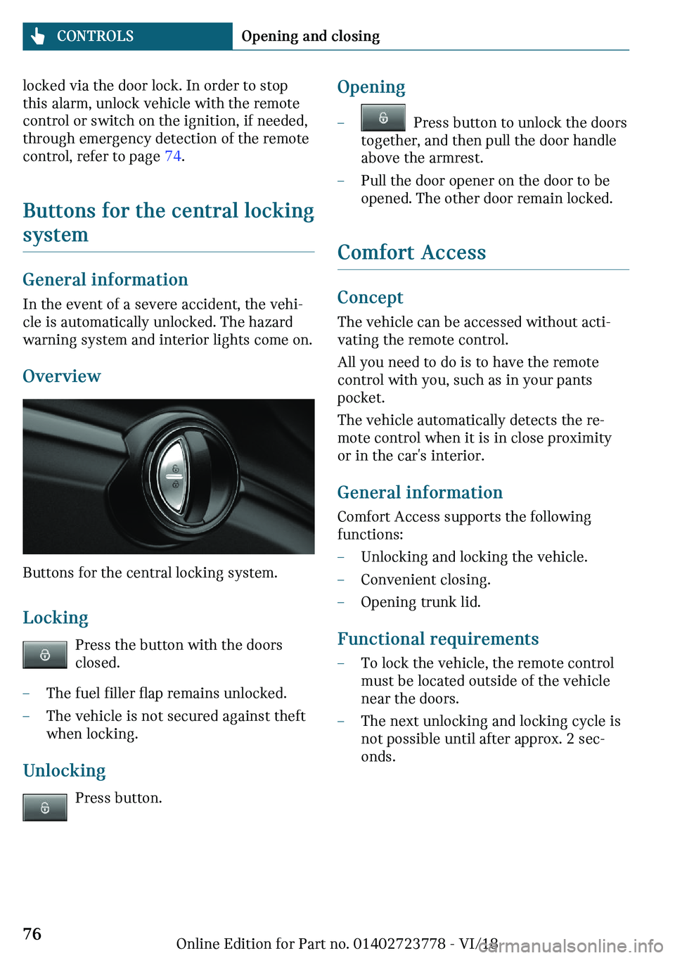MINI COOPER CONVERTIBLE 2019 Manual PDF �